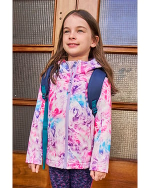 'Exodus' Kids Softshell Jacket with Two Side Pockets Fleece Lined Water Resistant Outdoors Coat Pink