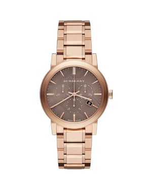 Elegant Burberry BU9754 The City Rose Gold-Tone dameshorloge