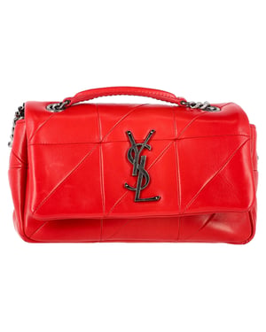 Saint Laurent Small Jamie Flap Shoulder Bag in Red Leather