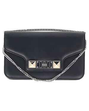 Proenza Schouler PS11 Wallet on a Chain Bag in Black Calfskin Leather