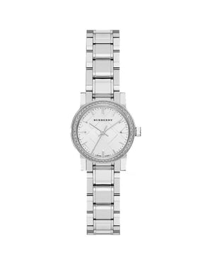 Burberry BU9220 Dames Diamanten Horloge - 26mm Roestvrij Staal Elegantie