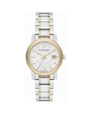 Burberry Dames Tweekleurig Stadshorloge BU9115 - Elegant Timepiece