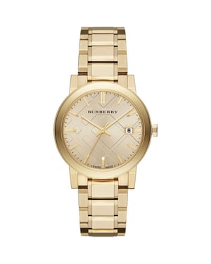 Burberry BU9033 The City Geelgoud Unisex horloge - Zwitsers luxe horloge