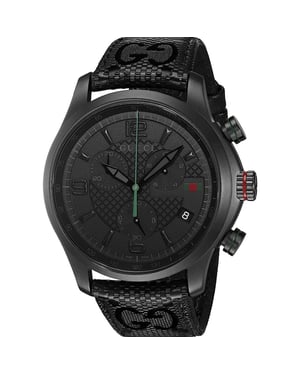 Gucci YA126244 G-Timeless Men's Chronograph Watch - Elegant Black Design