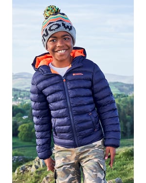 'Seasons' Kids Padded Jacket Water Resistant Outdoors Winter Rain Coat Navy