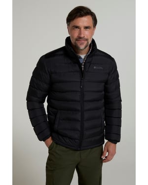 Seasons' Men's Printed Padded Jacket Water Resistant Winter Coat Black