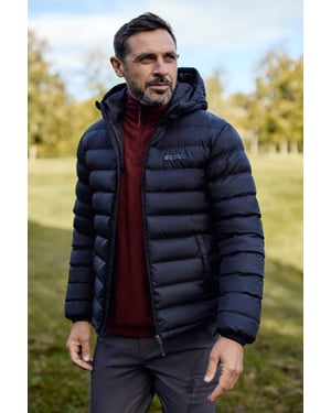 'Season' Men's Padded Jacket with Side Pockets Water Resistant Warm Coat Black