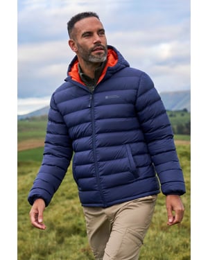'Season' Men's Padded Jacket with Side Pockets Water Resistant Warm Coat Navy