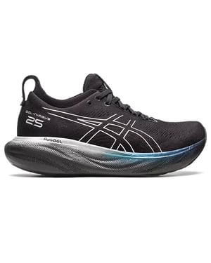 Asics Gel-Nimbus 25 Platinum Womens Black Running Shoes