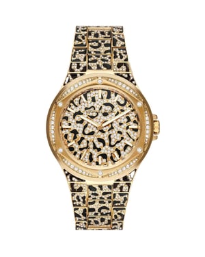 Michael Kors MK7284 Animal Pavé dameshorloge - Stijlvol ontwerp in zwart en goud
