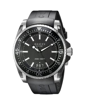Gucci Dive Men's Black Watch YA136204 - Stylish and Durable Timepiece