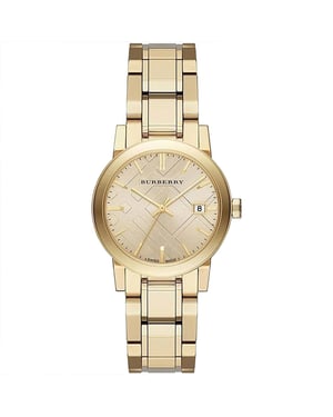 Burberry BU9134 Dameshorloge City - 34mm Champagne Goud Elegantie