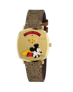 Gucci Disney X Gucci YA157420 Grip Unisex horloge - 35mm Goud Roestvrij Staal
