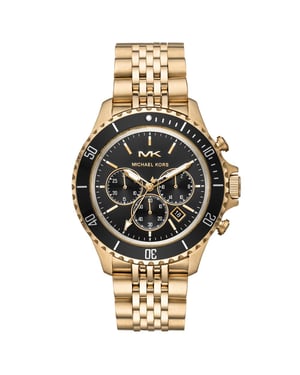 Stylish Michael Kors MK8726 Men's Watch with Black Dial and Gold Tone Finish