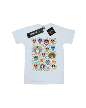 Disney Heren Coco Hoofden Patroon T-shirt (Wit)