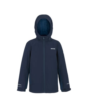 Regatta Hurdle geïsoleerde waterdichte jas voor kinderen (Marine/maanlicht denim)