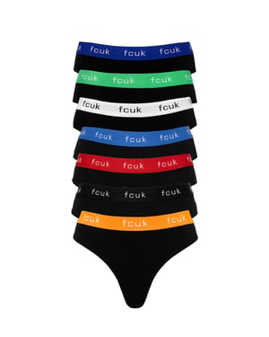 7 Pack Cotton Fcuk Ladies Thongs