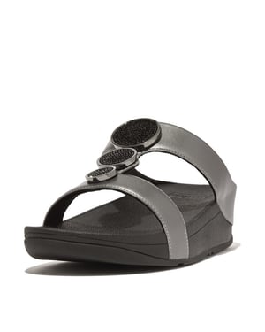 FitFlop Halo bead-circle metallic h-bar slides