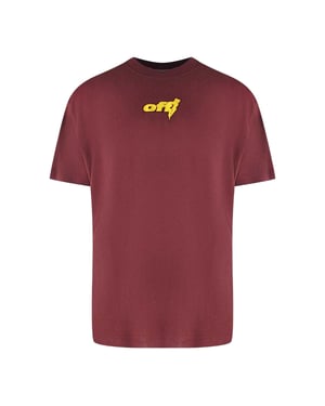Off White Heren Thunder Oversized T-Shirt (Bourgondië)