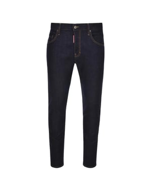 DSquared2 Heren Italiaanse Adres Logo Jeans (Marineblauw)