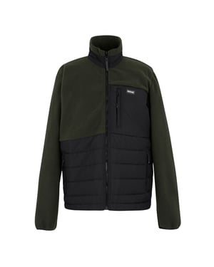Regatta Mens Frankie Borg Full Zip Hybrid Jacket (Black/Dark Khaki)