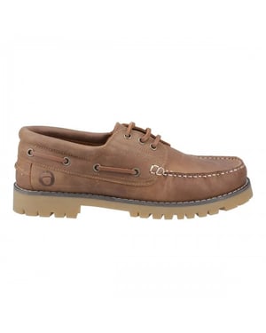 Cotswold Mens Inglecote Leather Boat Shoes (Camel)