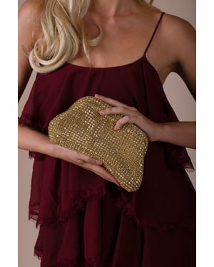 Pouch Clutch Bag In Gold