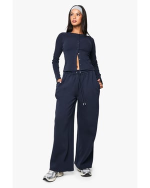 Rib Button Through Long Sleeve Tracksuit