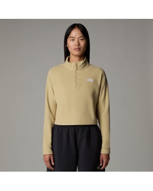 Women's 100 Glacier Cropped 1/4 Zip Fleece Khaki Stone
