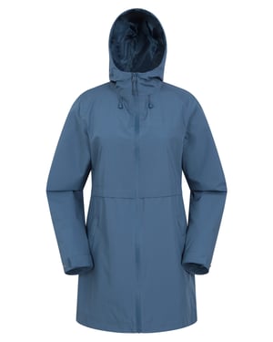 'Hilltop' Women's Waterproof Jacket with Side Pockets Outdoors Rain Coat Dark Blue