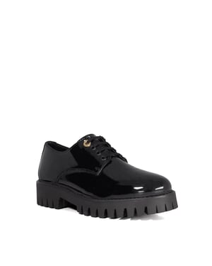 Dune Ladies Guillo - Patent Lace-Up With Cleated Sole