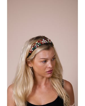 Embellished Crystal Headband In Multi