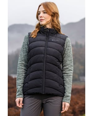 'Opal' Women's Padded Gilet with Front Pockets Winter Warm Rain Coat Black