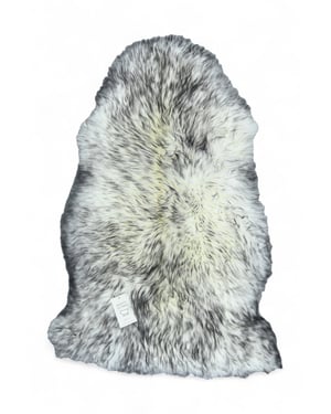 Äkta svart Wolf Tip-fårskinn, naturligt silkeslent mjukt och fluffigt ullmatta
