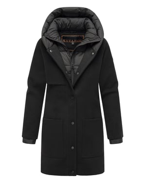 Navahoo Flauschwunder dames wintermantel met afneembare kraag