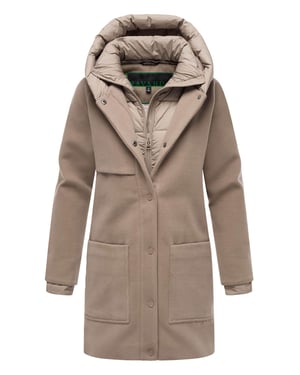 Navahoo Flauschwunder dames wintermantel met afneembare kraag