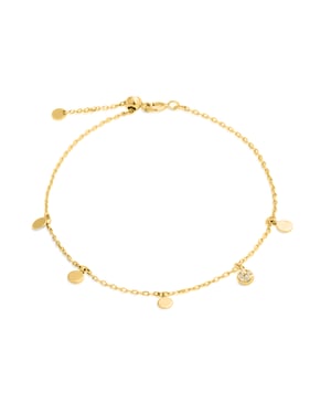 Luxenter 925 sterling silverarmband med glittrande kubisk zirkonia avslutad i 18k gult guld - Cirkel