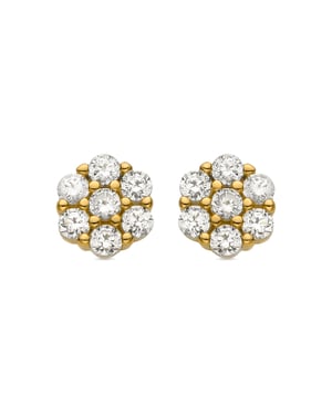 Luxenter örhängen i 925 sterling silver och briljerande zirkonia avslutade i 18k gult guld - Oris