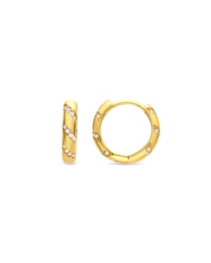 Luxenter Oorbellen met Glimmende Zirkonia 18K goud afwerking - Lionvi