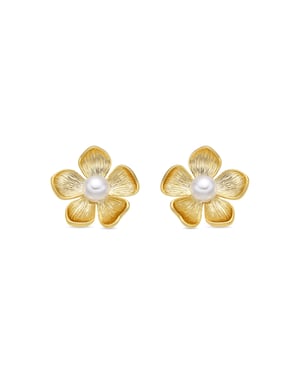 Luxenter 18k goudkleurige oorbellen met witte parel - Miclaw