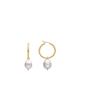 Luxenter oorbellen met 18k goudkleurige witte parel - Nemys