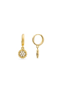 Luxenter oorbellen in 18k geel goud met briljant zirkonia - Abdau