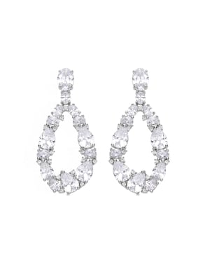 Luxenter 925 Sterling Zilver en Rhodium Plated Briljant Zirkonia Oorbellen - Madne