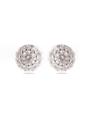Luxenter Sterling zilveren 925 oorbellen met gerhodineerde briljant zirkonia - Thib