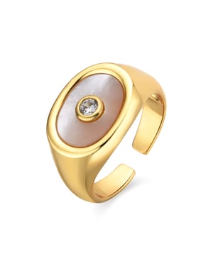Luxenter ring met wit parelmoer 18k gouden afwerking - Staxo
