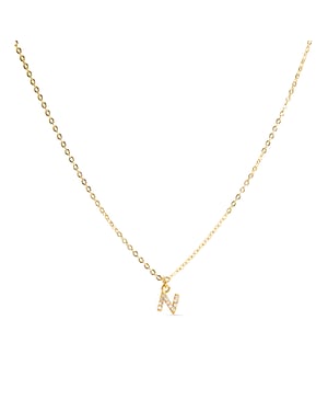 Luxenter Halsband med Glittrande Zirkonia 18k guldfinish - Alfabet