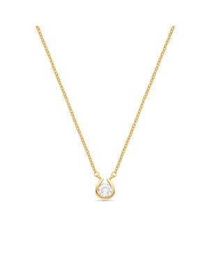 Luxenter Briljant Zirkonia collier afgewerkt in 18K geel goud - Ceol