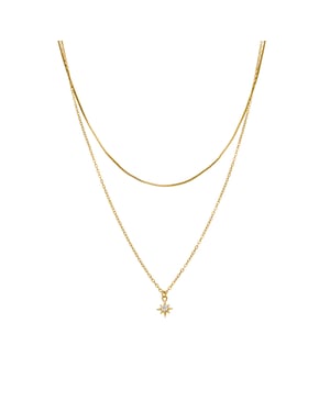 Luxenter-halsband av 925 sterling silver och 18k guldplätterad zirkonia - Najme