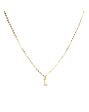 Luxenter Halsband med glänsande zirkonia 18k guldfinish - Alfabet