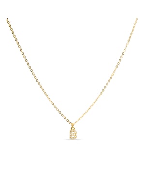 Luxenterhalsband med glänsande zirkonia 18k guldfinish - Alfabet
